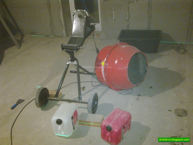 Падение загруженного барабана бетономешалки Forte EW 4150