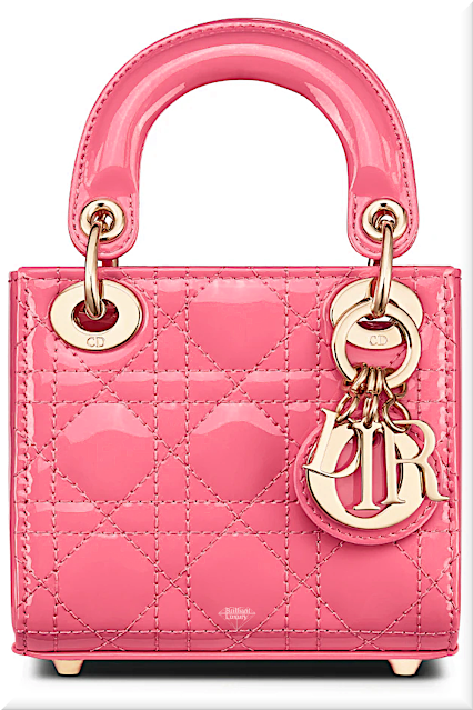 ♦Lady Dior peonie pink patent cannage calfskin micro top handle bag #dior #bag #pink #brilliantluxury