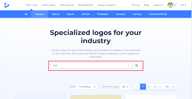 Step 3: Search your logo related keyword
