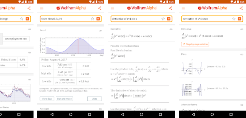 تاسعا : تطبيق WolframAlpha‏