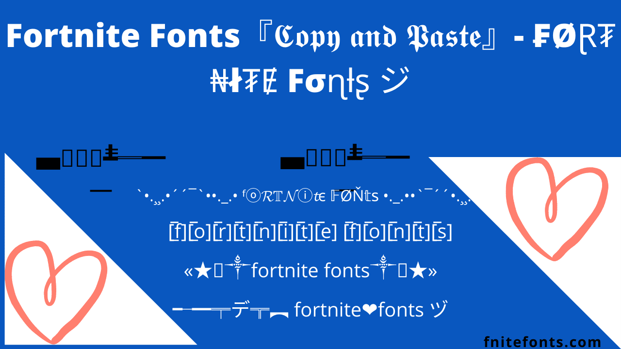 Heart fortnite fonts