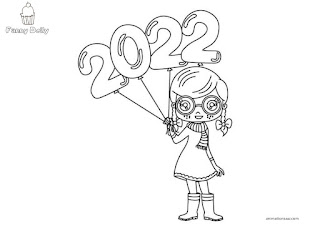 coloring page 2022 balloons