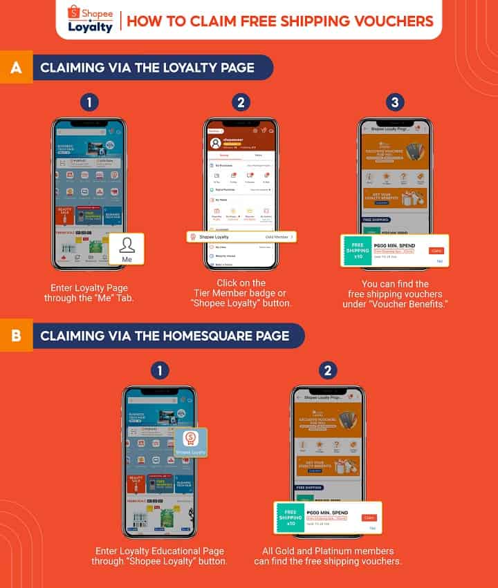 How to claim free shipping vouchers in Shopee?