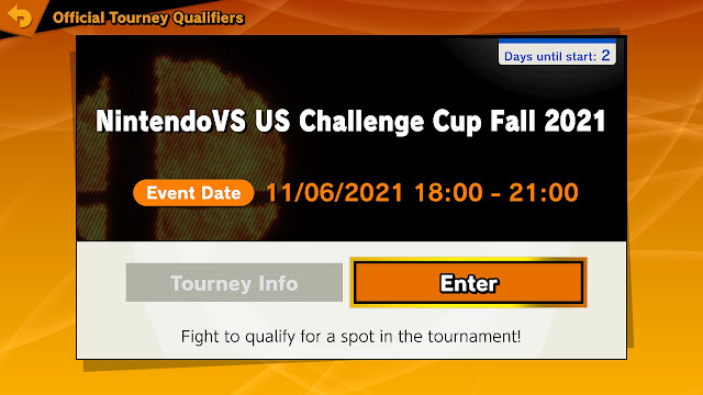 NintendoVS US Challenge Cup Fall 2021 register tourney qualifiers Super Smash Bros. Ultimate