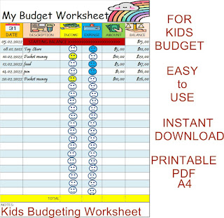 Kids Budgeting Worksheet -Printable Budget for Kids