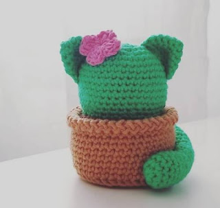 PATRON GRATIS CACTUS GATO AMIGURUMI 49734 🌵🐱