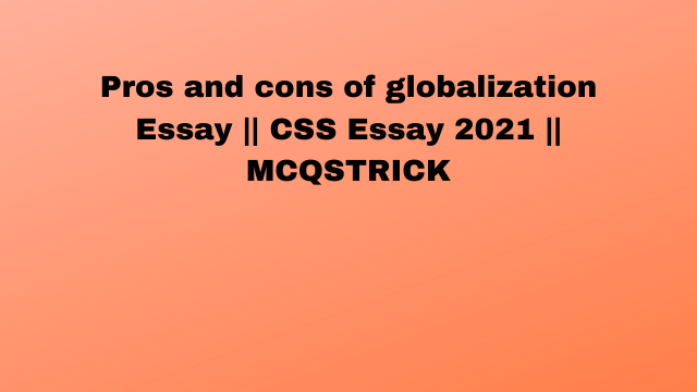 globalization essay css pdf