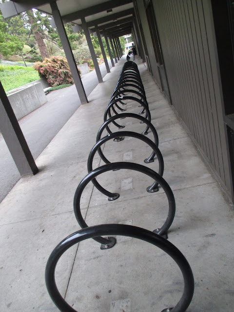 Unused Bicyle Rack at Hills and Stairs University