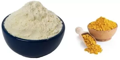 Chickpea powder and turmeric for oily skin