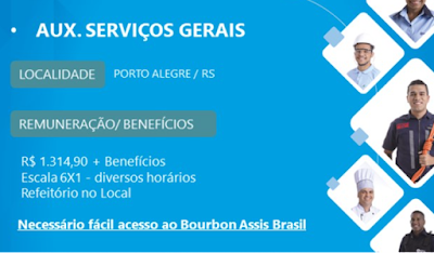 Grande seleção para Auxiliar de Serviços Gerais em Porto Alegre