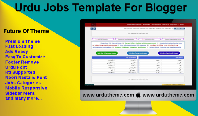 Jobs4Pak - Premium Urdu Jobs Portal Template For Blogger 