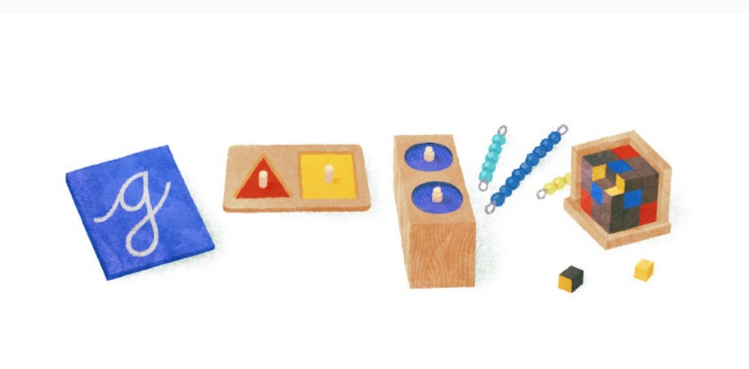 Maria Montessori on Google Doodle