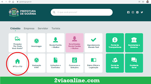 2Via IPTU Goiânia-GO: plataforma exigirá número de inscrição cadastral