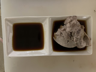 肝醤油とわさび醤油