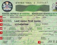 A Nigerian visa, required for visitors to Nigeria