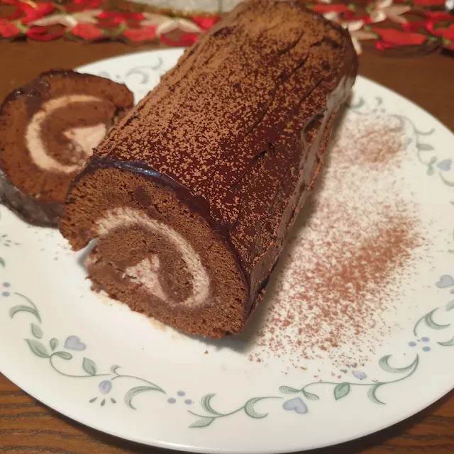 Buche de Noel with Raspberry Cream Filling