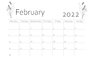 February 2022 calendar