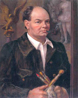 Self-portrait of English painter John Steuart Curry, circa 1937, an artist of Regionalism Movement in America.