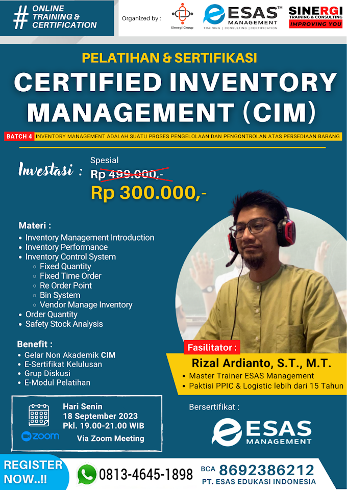 WA.0813-4645-1898 | Certified Inventory Management (CIM) 18 September 2023