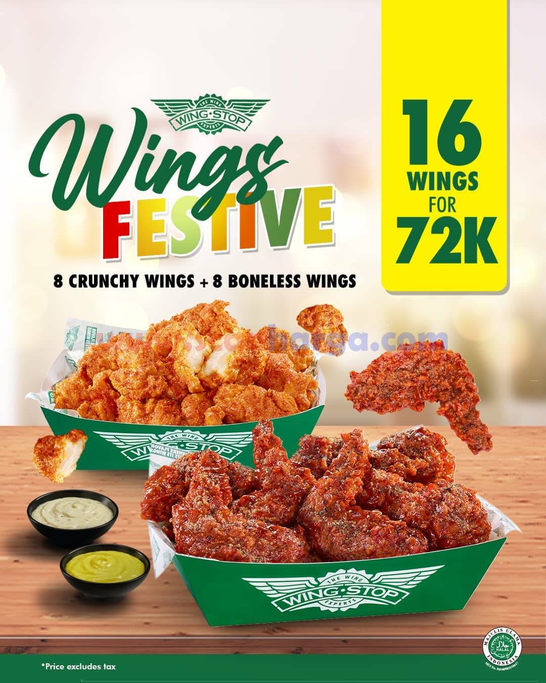 Wingstop Promo Wings Festive - Beli 16 Pcs Wings Cuma 72K