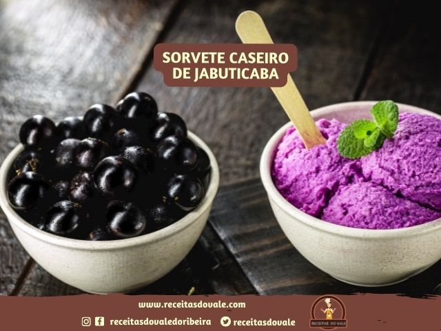 Receita de Sorvete Caseiro de Jabuticaba