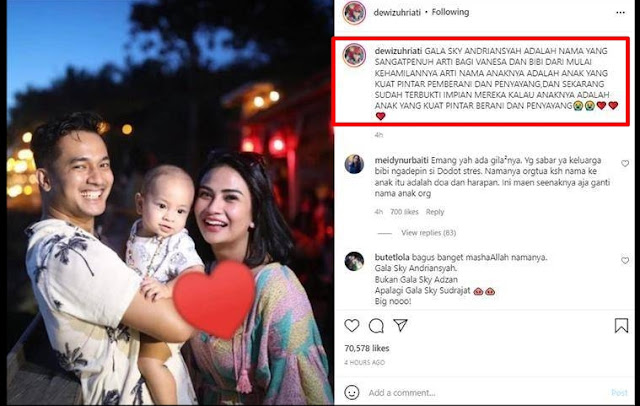 Ibu Bibi Ardiansyah jelaskan Arti Nama Gala Sky