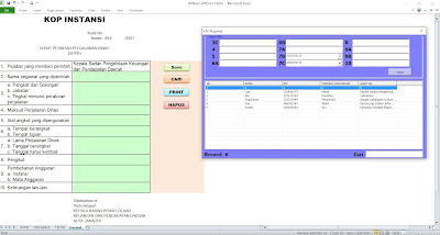 Aplikasi SPPD Excel