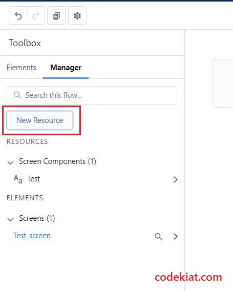 Salesforce flow builder new resource