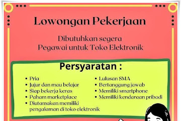 Loker Bandung Pegawai Toko Elektronik