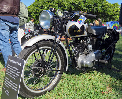 Civilianized military Triumph motorcycle.