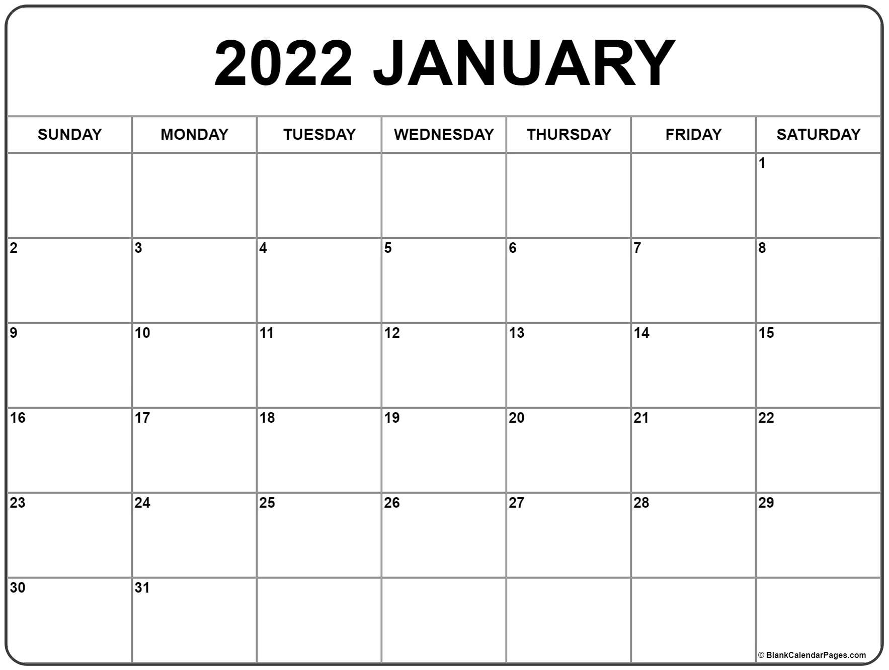 January 2022 Calendar Wallpaper