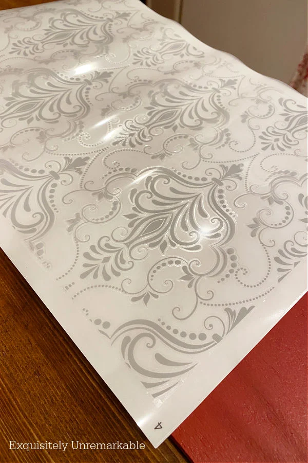 Lace Transfer Pattern on a red board