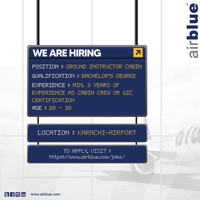 AirBlue Jobs 2022 for Ground Instructor Cabin