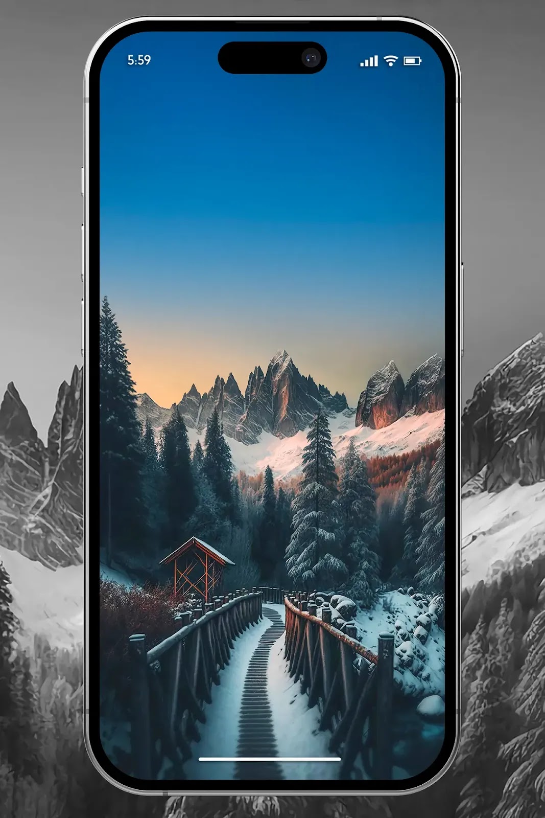 beautiful snowland landscape wallpaper for phone