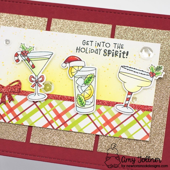 Meowy Christmas Paper Pad, Christmas Cocktails Stamp and Die Set, Pines and Holly Die Set by Newton's Nook Designs #newtonsnook #handmade