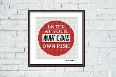 Man cave funny sarcastic new home cross stitch pattern