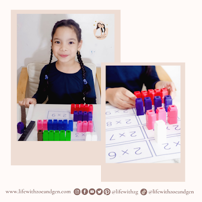 Multiplication Cards Printable to use for your Unifix Cubes Math Manipulatives. l Life with ZG l Homeschooling PH l Mommy Blogger PH