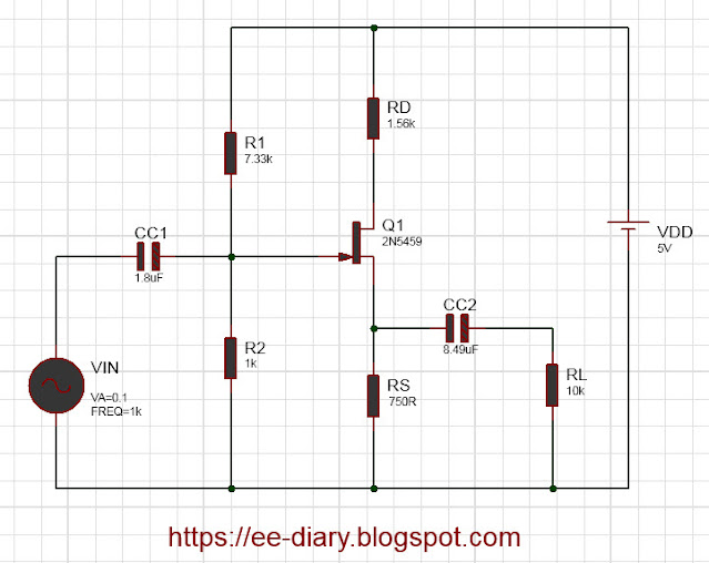 source follower JFET circuit diagram