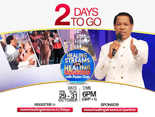 2 days to go!! Register Healing Streams services with Pastor Chris Oyakhilome