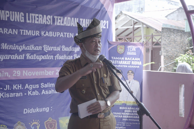 Pencanangan Kampung Literasi Teladan Tahun 2021 Resmi Dicanangkan Kadisdik Kabupaten Asahan