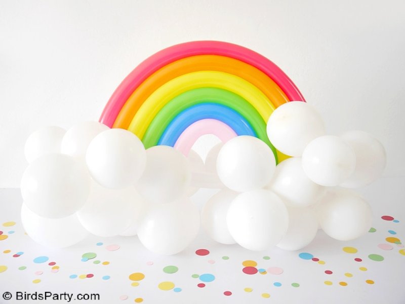 Décoration Facile DIY Arc-en-ciel de Ballons - projet facile et rapide, peu couteux pour décorer un gouter anniversaire ou toute fête,  ou photomaton!