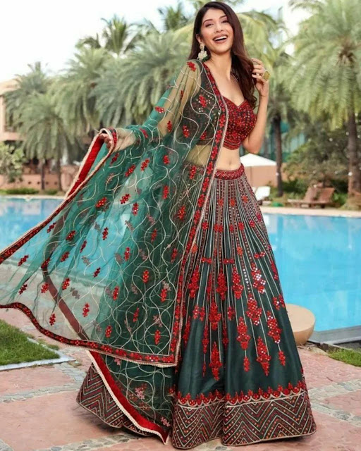 party wear crop top lehenga