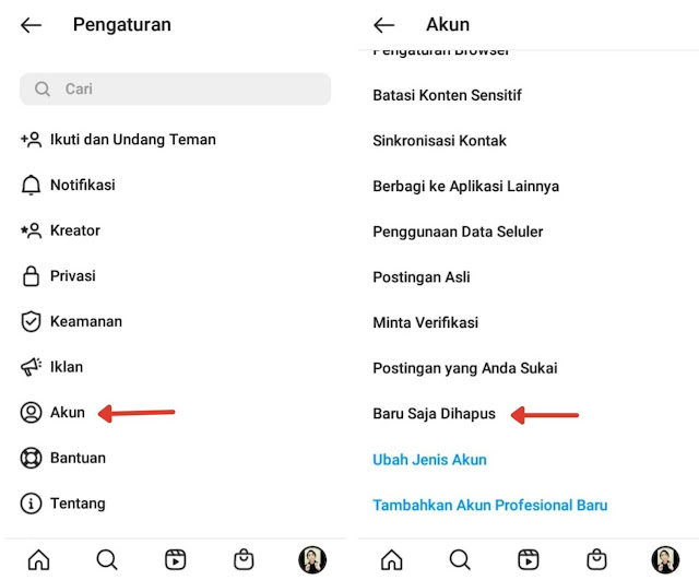 Step 5 dan 6 - Memulihkan postingan Ig yang terhapus