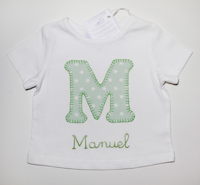 camiseta bebe con inicial