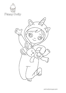 girls pajamas party coloring book