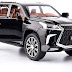 BDTCTK 1/24 Lexus 570 Off-Road in Luxury SUV Model Car, Zinc Alloy Pull Back Toy car with Sound and Light for Kids Boy Girl Gift(Black)