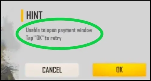 How To Fix Free fire Max Unable To Open Payment Window Tap OK To Retry Problem Solved