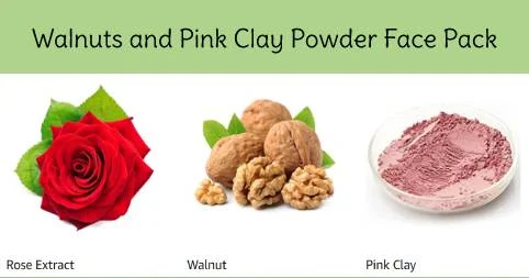 Walnuts and Pink Clay Powder Face Pack