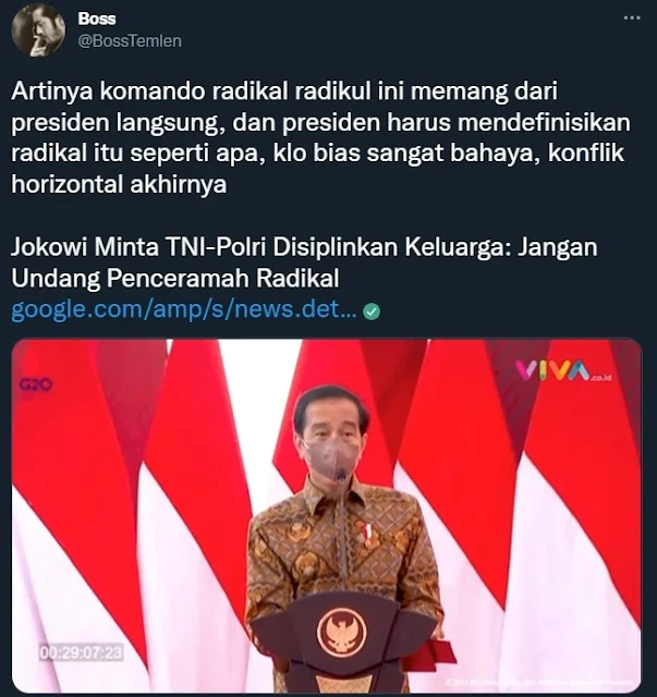 Polri untuk tidak mengundang penceramah radikal Komando radikal radikul ternyata memang dari presiden langsung, Pantesan buzzer terus menggaungkan