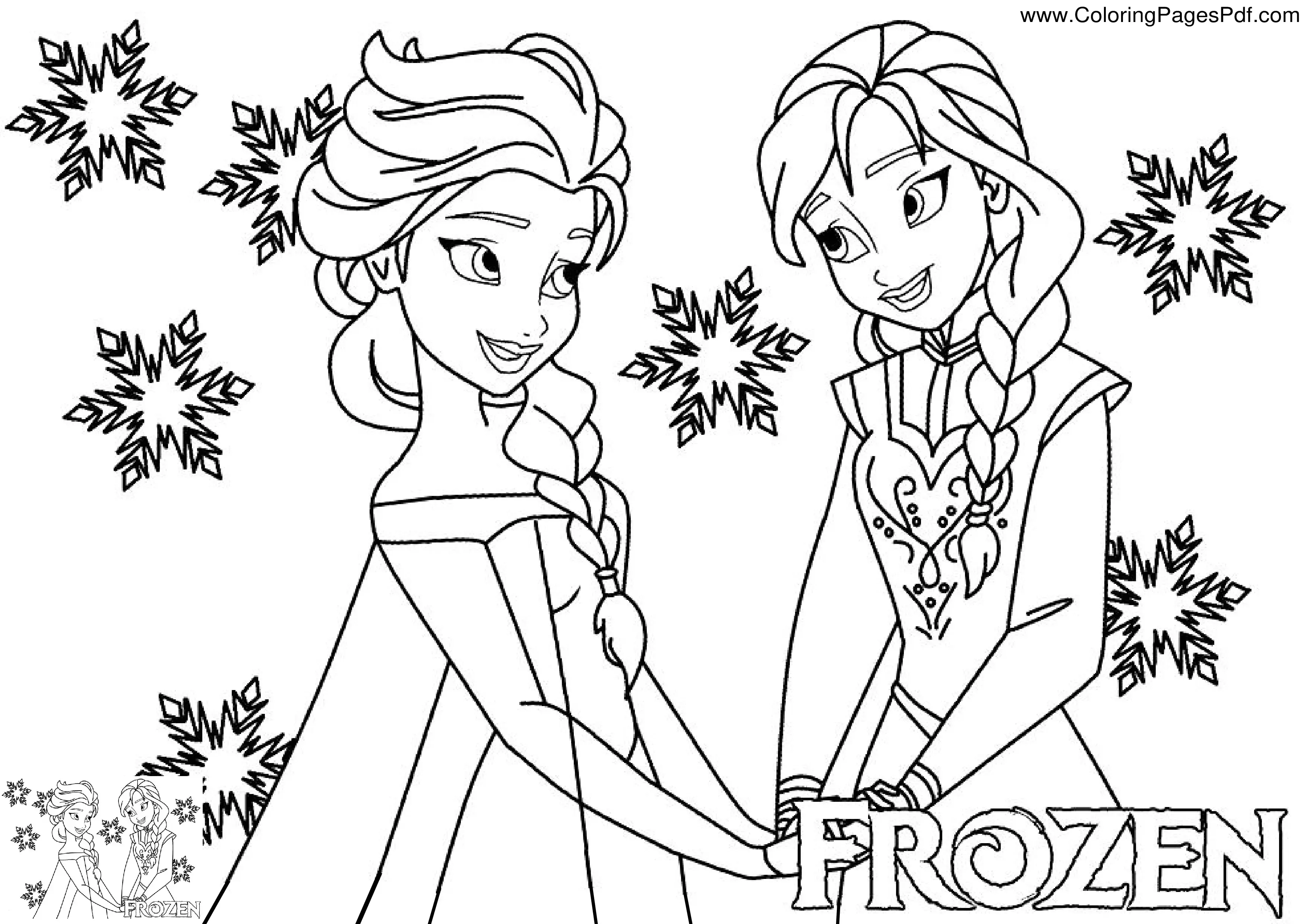 Elsa and anna coloring pages frozen